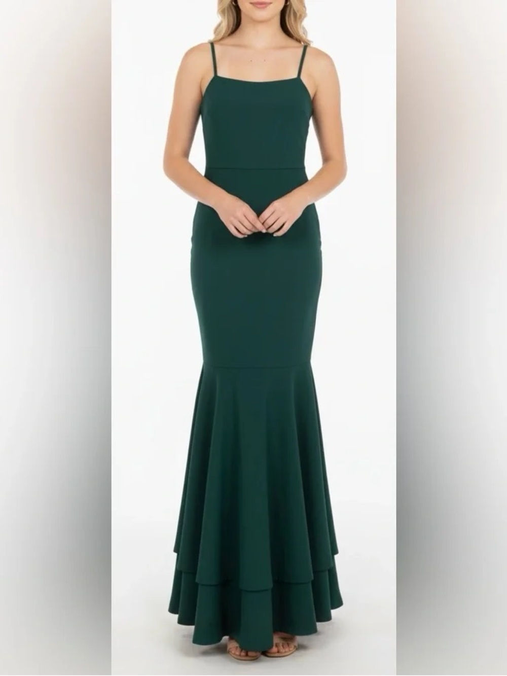 Lulu's Tiered Trumpet Hem Maxi Dress